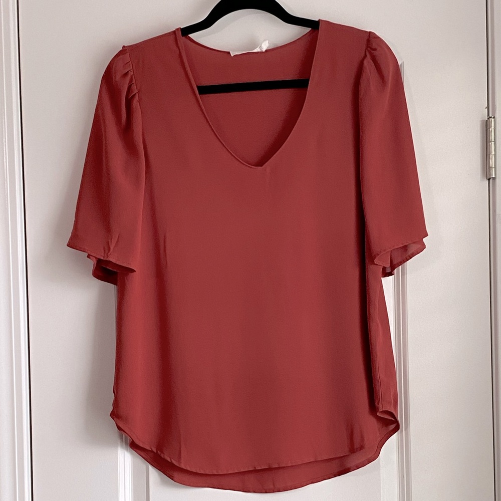 Orange terracotta colored blouse size S